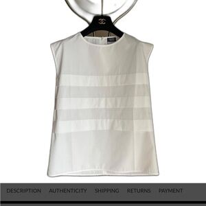 CHANEL‎ uniform blouse white tiered tank shell size 36